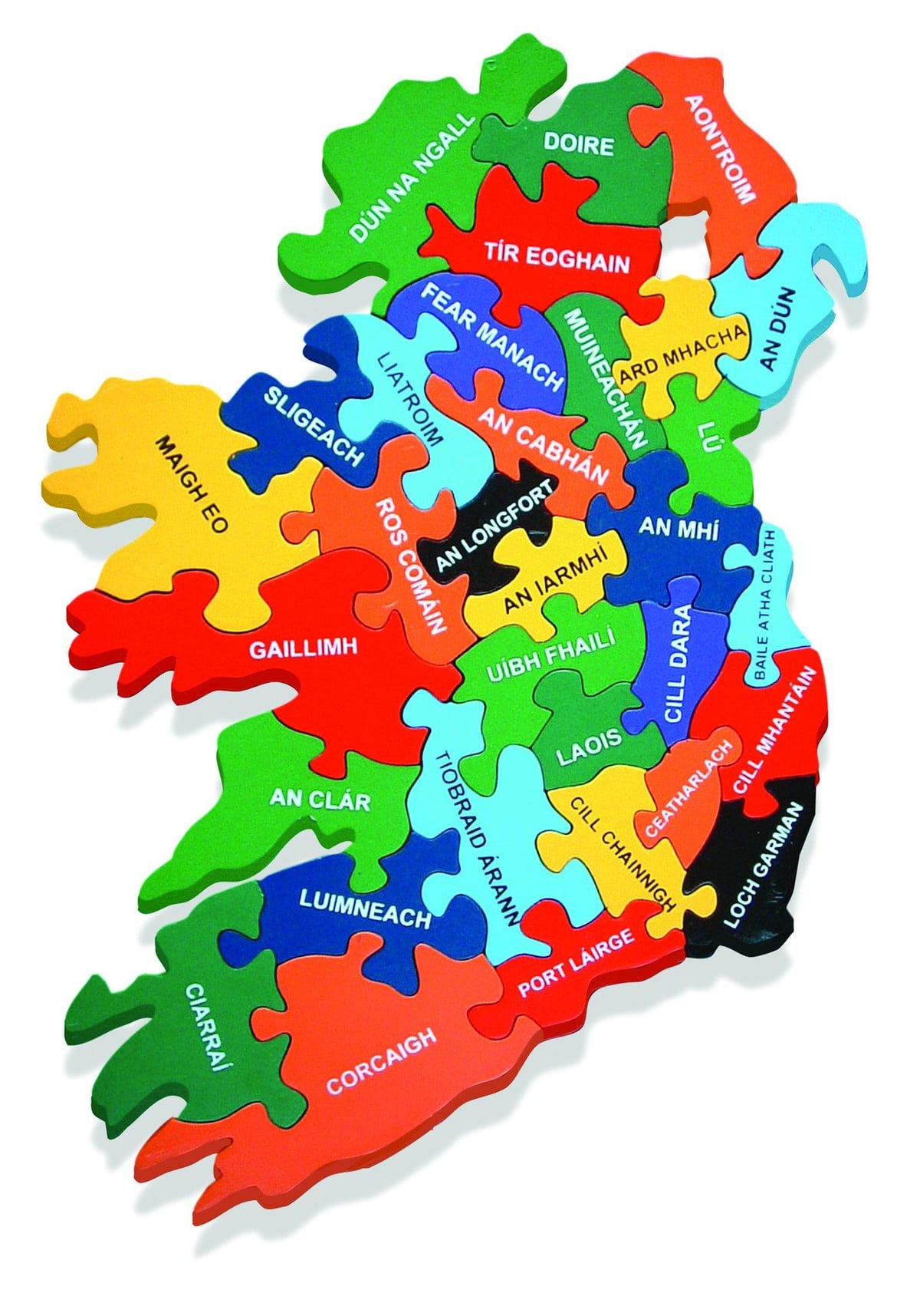 מפה של מפת אירלנד כמו gaeilge