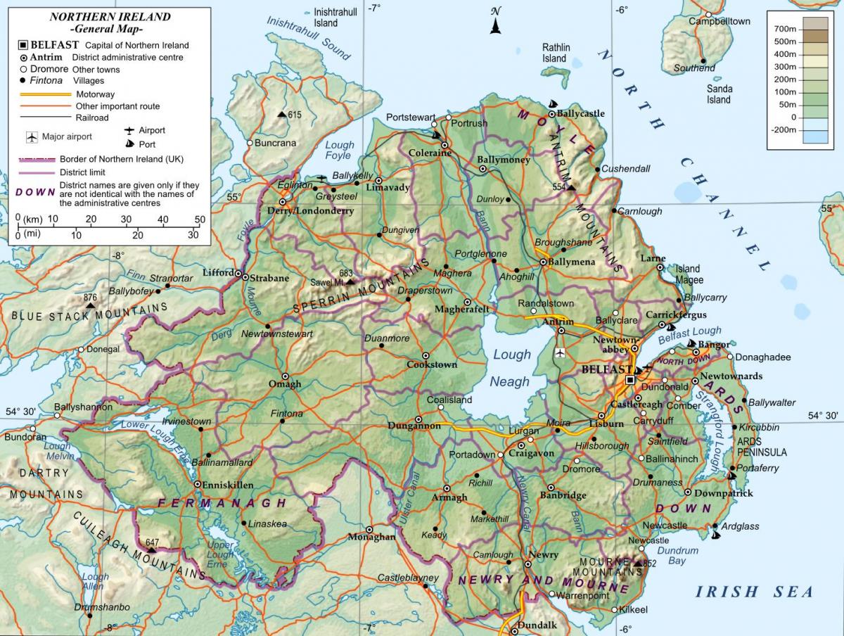 מפה של צפון אירלנד