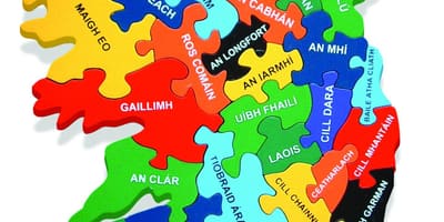 מפה של מפת אירלנד כמו gaeilge