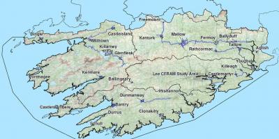 מפה מפורטת של מערב אירלנד