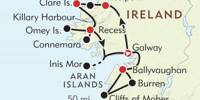 מפה של החוף המערבי של אירלנד 